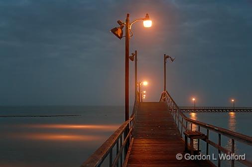 Pier Lights In First Light_41180.jpg - Photographed along the Gulf coast at Goose Island near Rockport, Texas, USA.